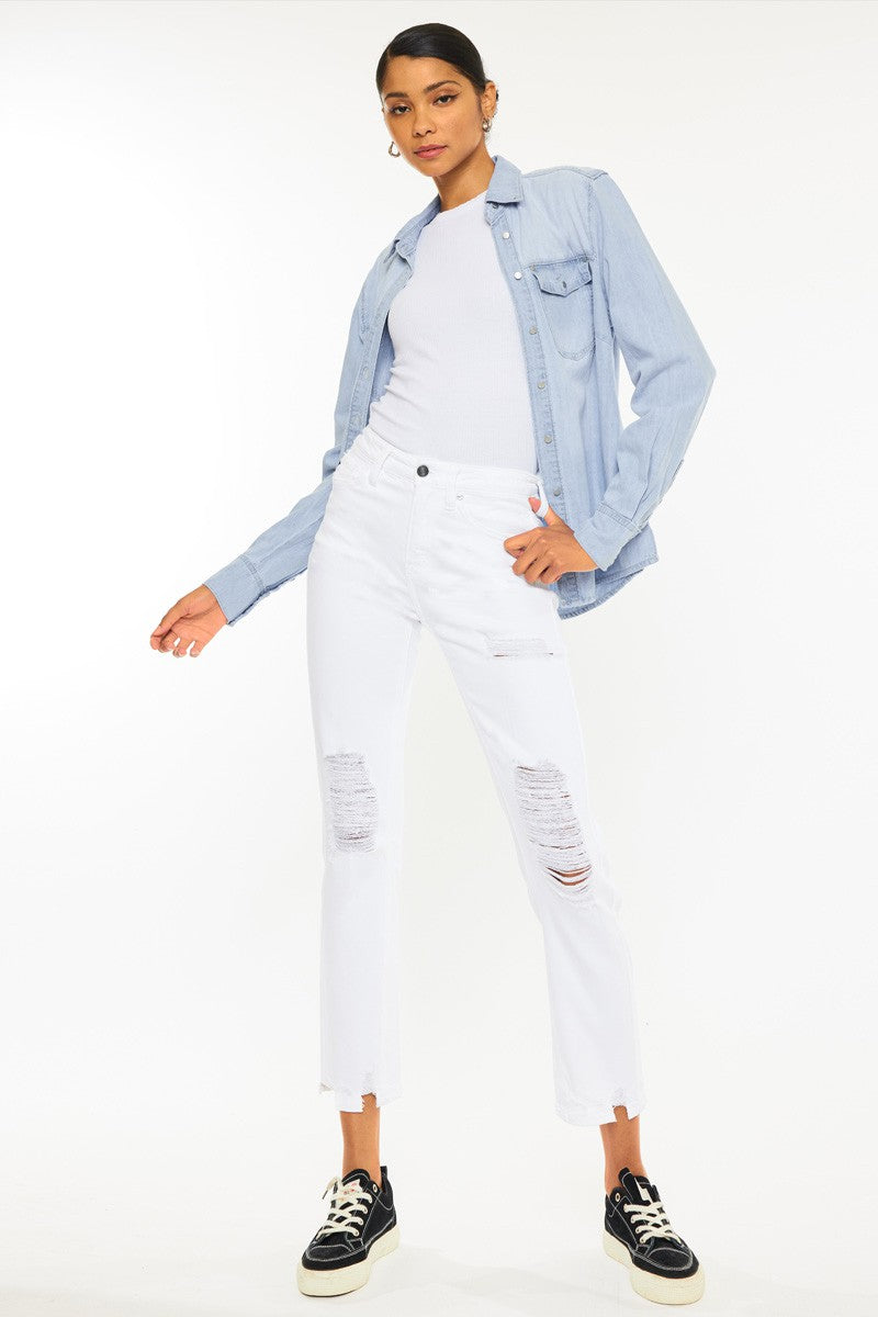 White distressed 2024 kancan jeans