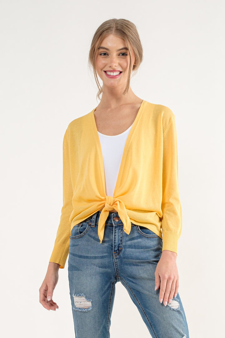 Cielo Multi Tie Cardigan (Yellow)