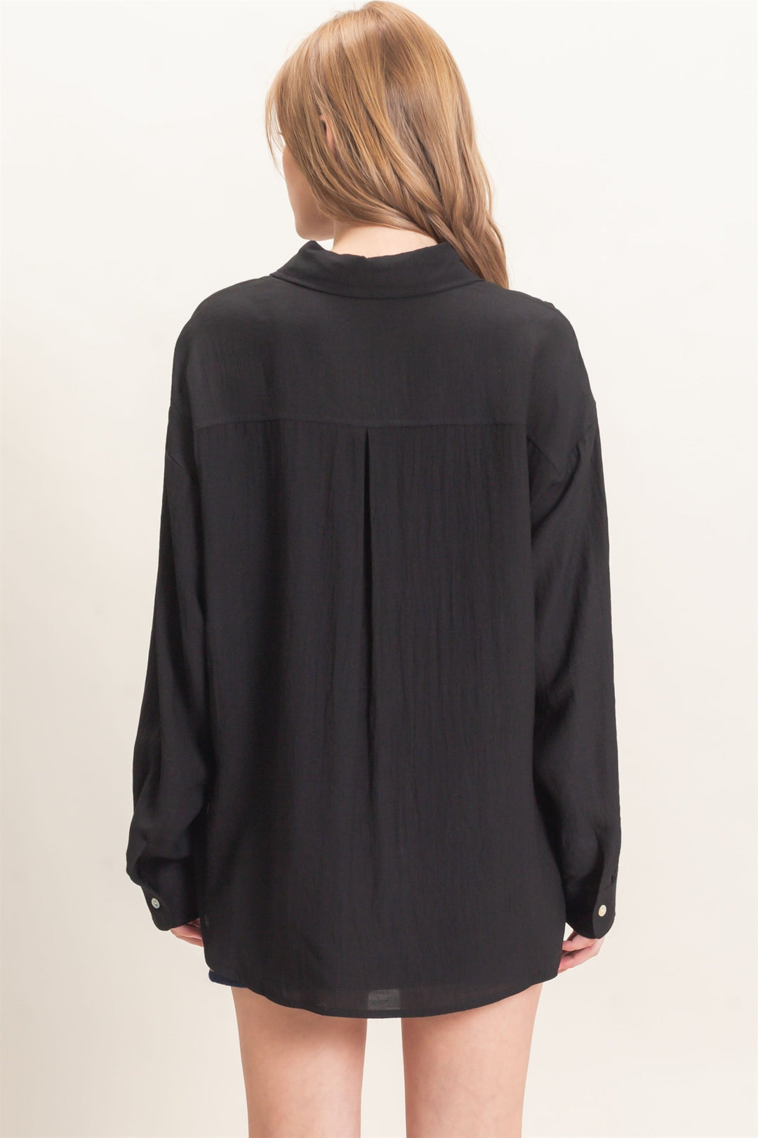 HYFVE Crinkled Button Down Shirt (Black)