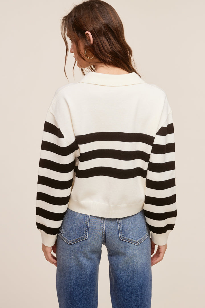 Jolie Striped Collared Sweater