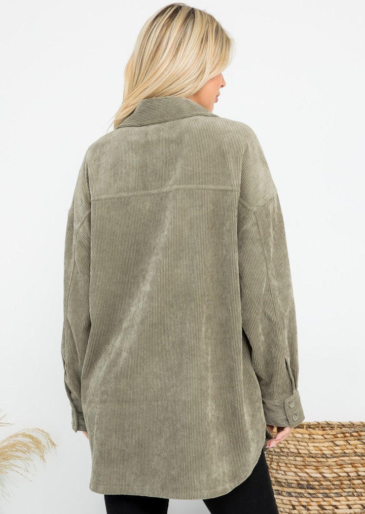 Twenty Six Corduroy Shacket (Sage)