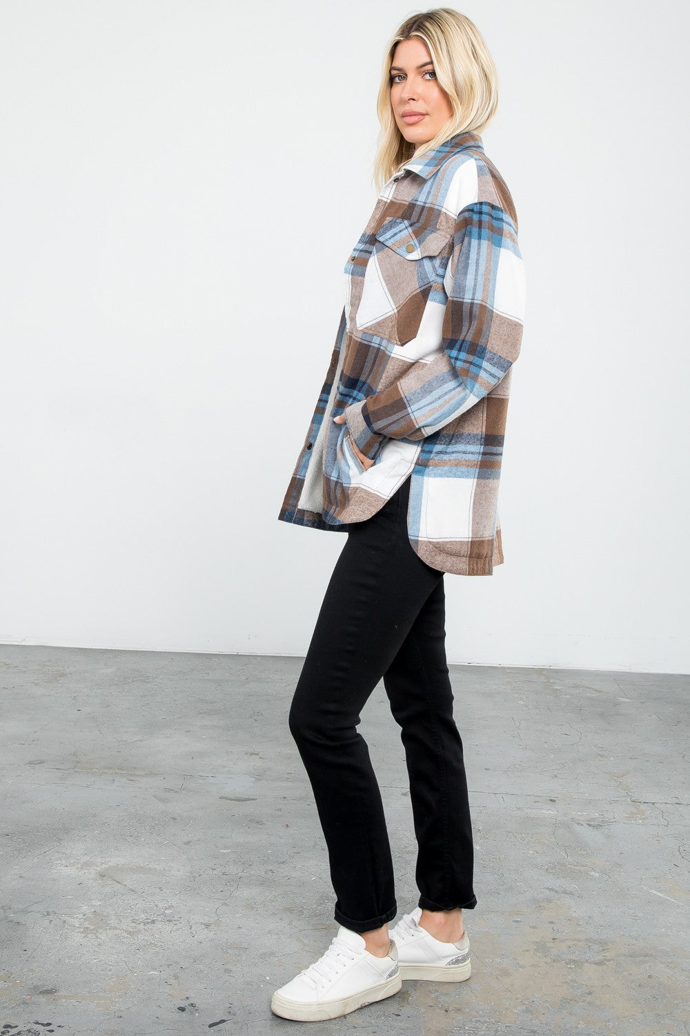Twenty Six Sherpa Plaid Shacket