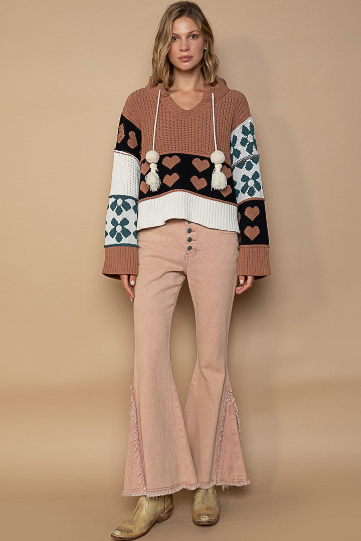 POL Knit Colourblock Hoodie