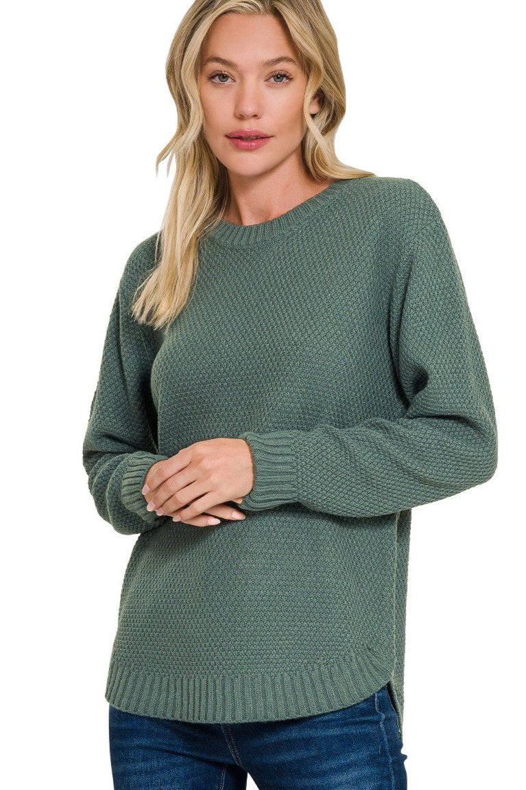 Zen Waffle Sweater (Ash Jade)