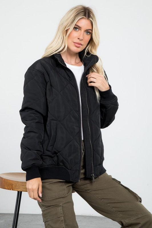 Plus size quilted store jacket