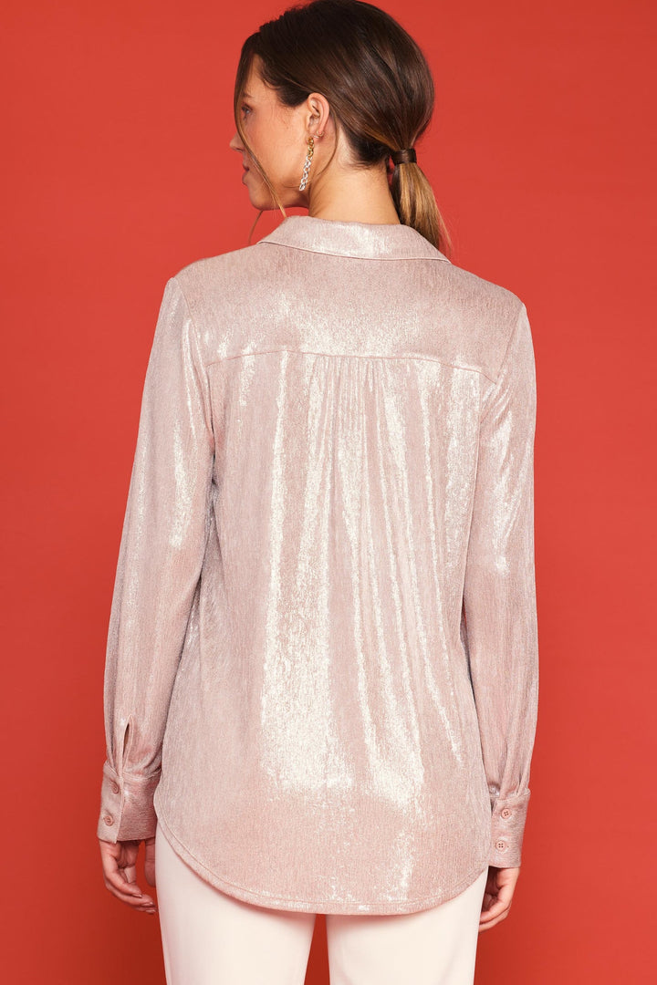 Skies Are Blue Dazzle Button Down Top