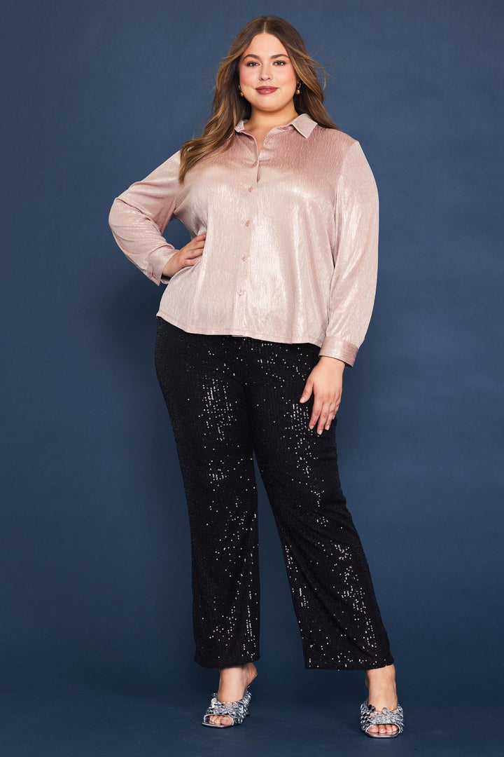 Skies Are Blue Dazzle Button Down Top