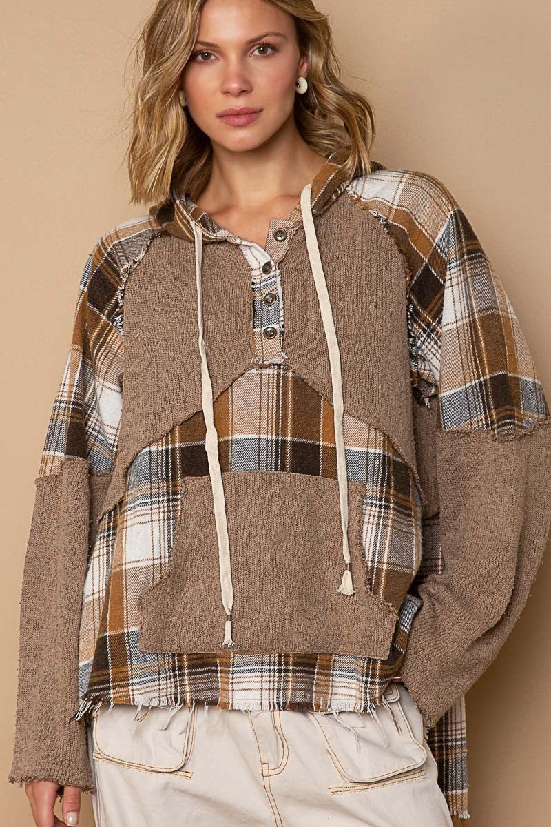 POL Plaid Pullover Hoodie