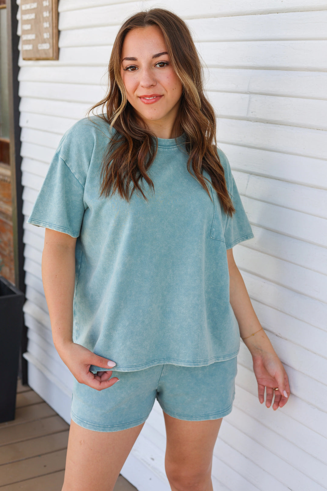 Zen French Terry Lounge Shorts Set (Ash Blue)