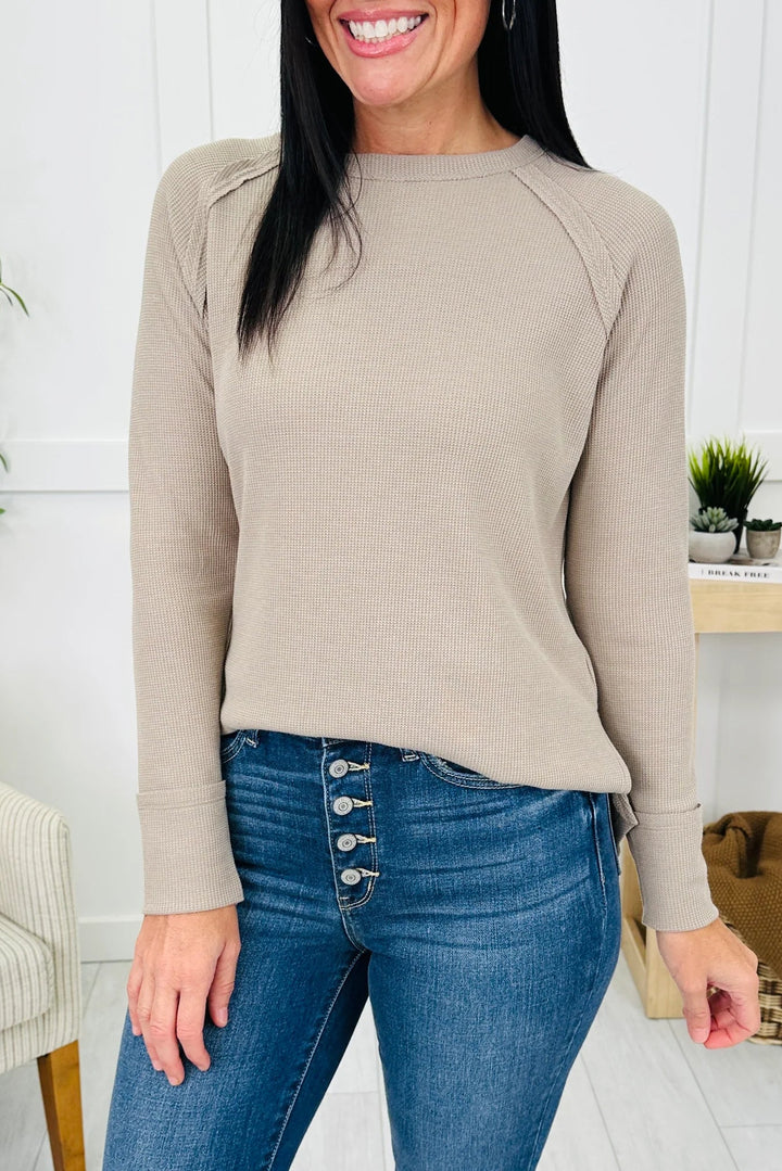Zen Relaxed Waffle Top (Ash Mocha)