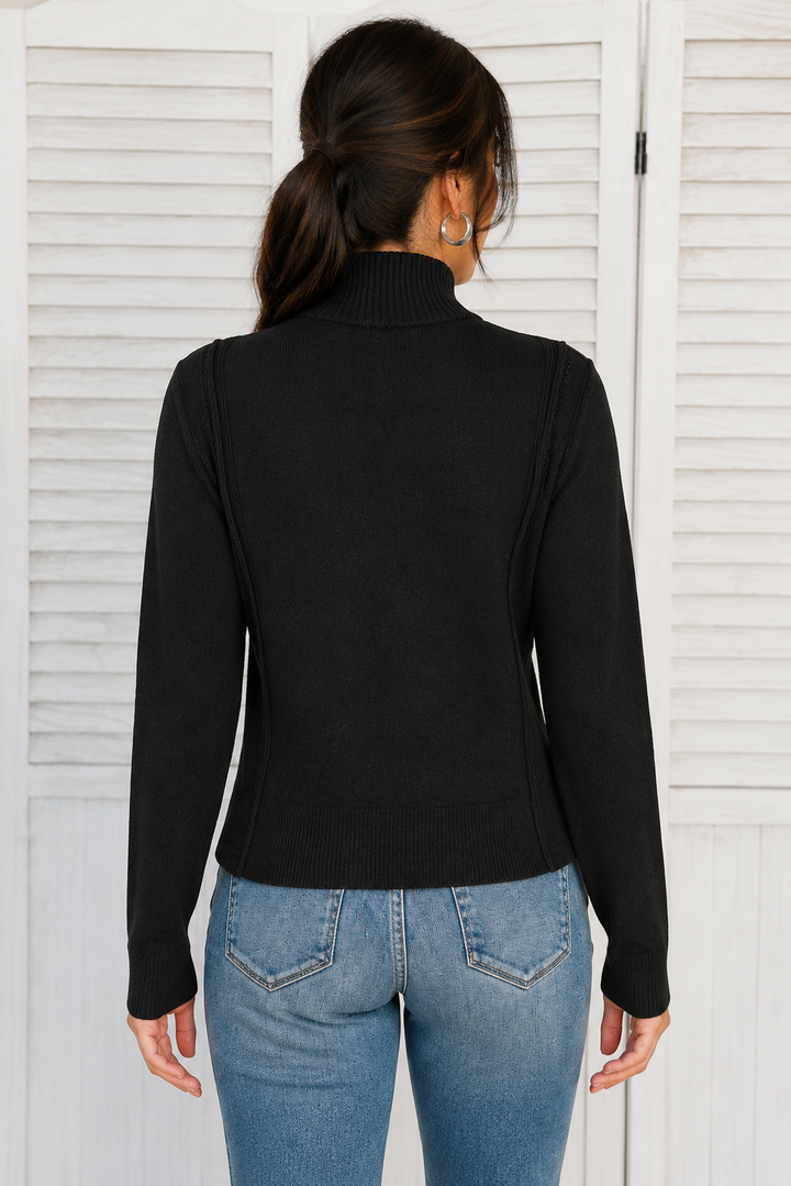 Zen Matilda Zip Sweater (Black)