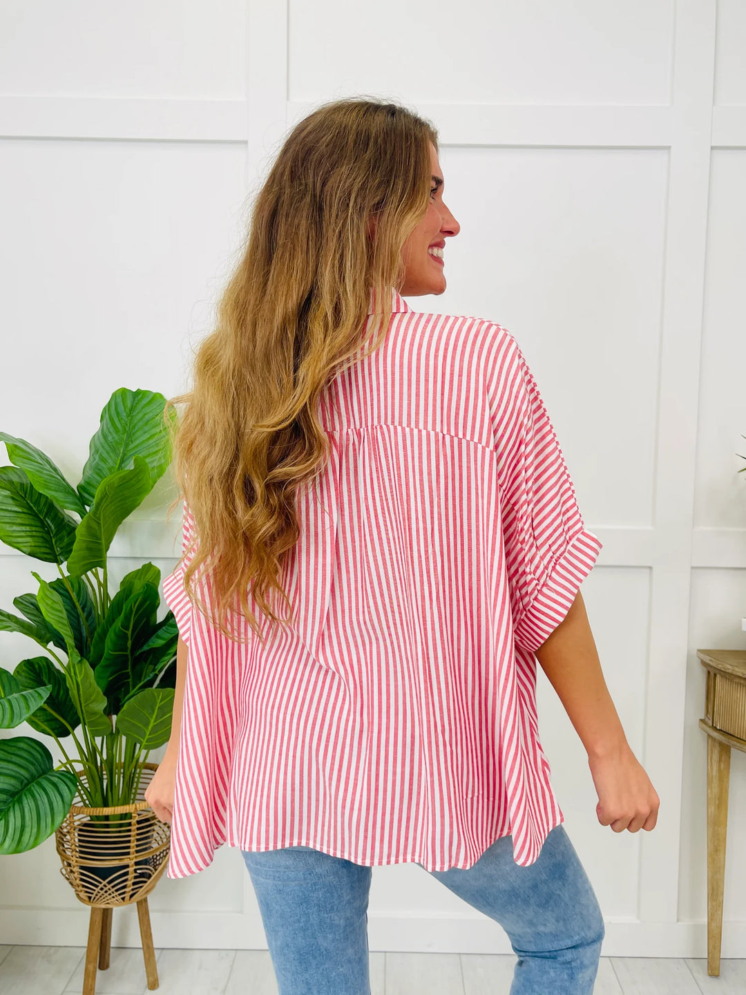 Zen Sunny Days Button Down Shirt (Ruby)
