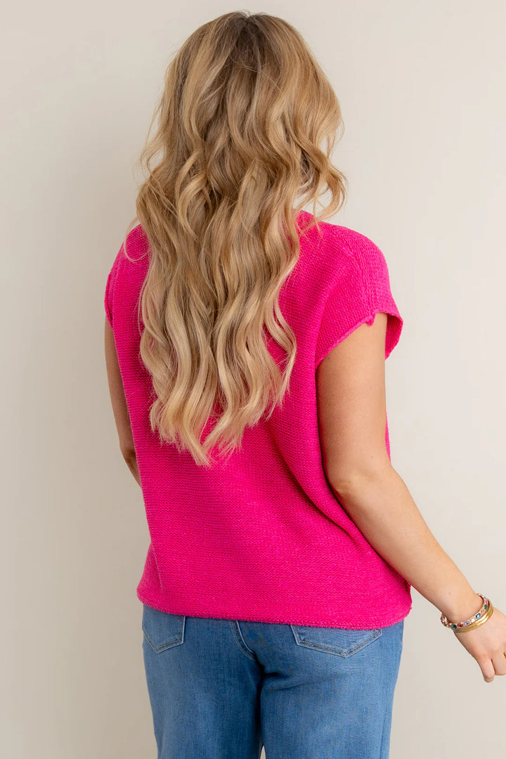Zen Knit Sweater Tee (Hot Pink)
