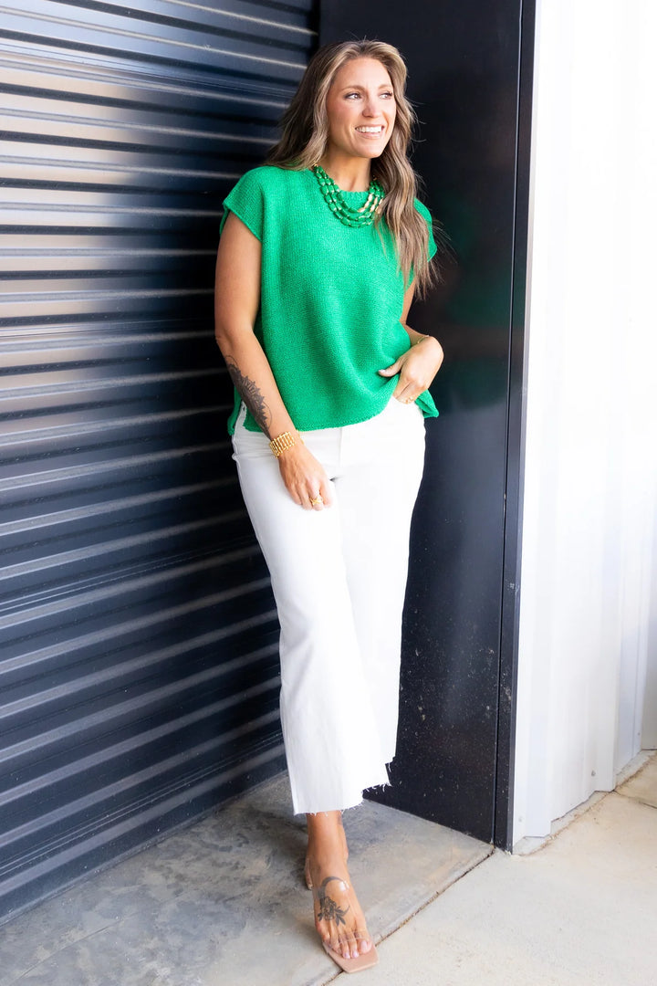 Zen Knit Sweater Tee (Kelly Green)