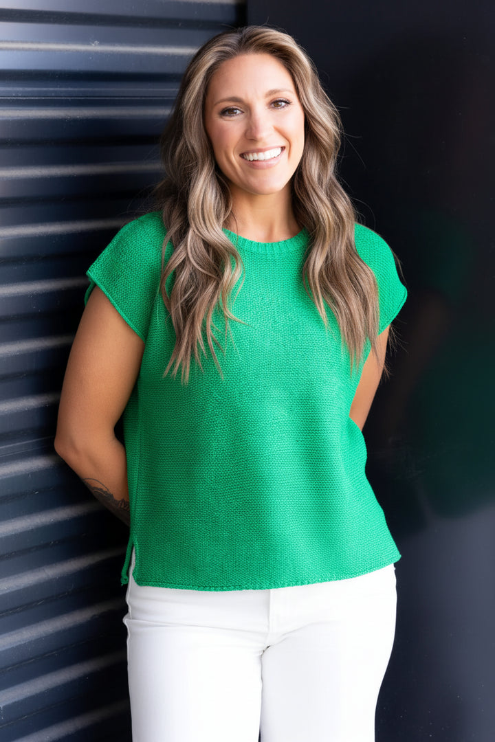 Zen Knit Sweater Tee (Kelly Green)