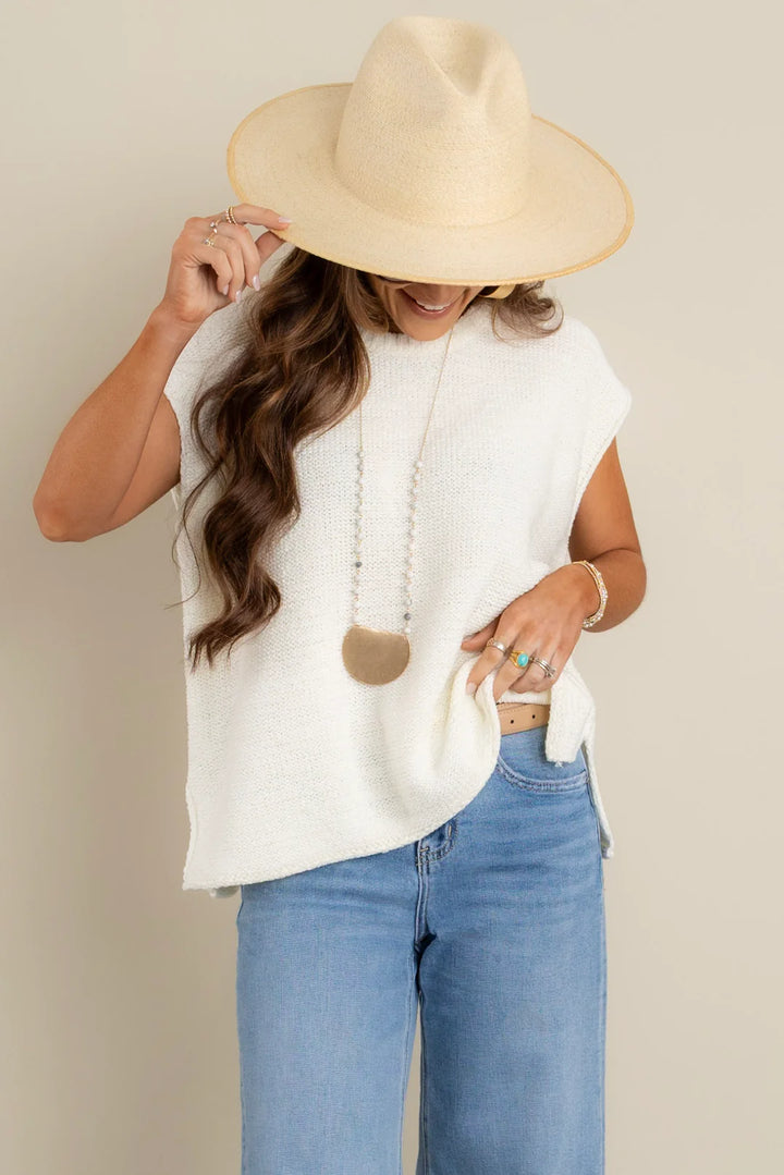 Zen Knit Sweater Tee (Ivory)