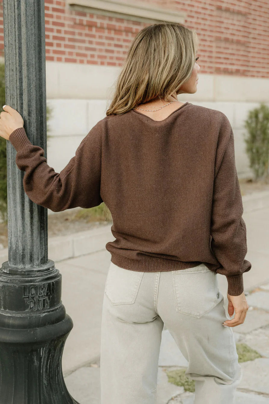 Zen Soft Knit Sweater (Heather Brown)