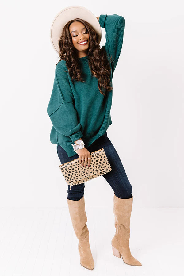 My Cozy At Home Sweater (Teal)