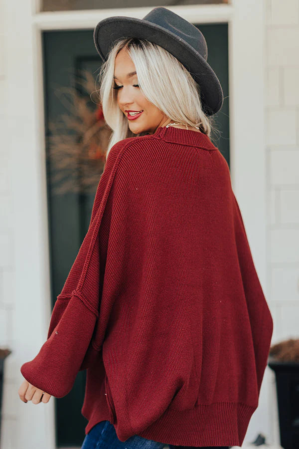 My Cozy At Home Sweater (Red Bean)
