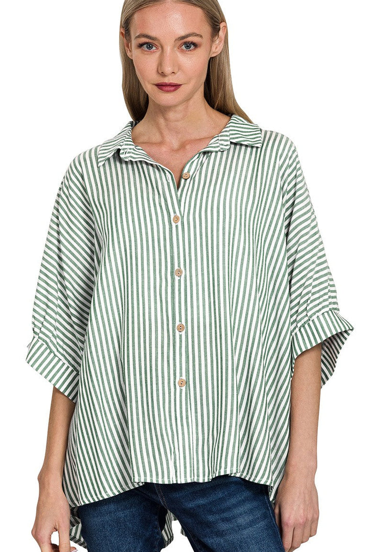 Zen Sunny Days Button Down Shirt (Hunter Green)