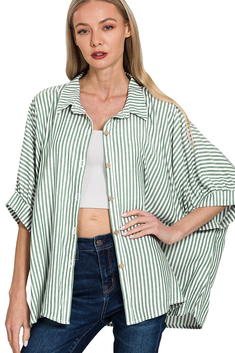 Zen Sunny Days Button Down Shirt (Hunter Green)