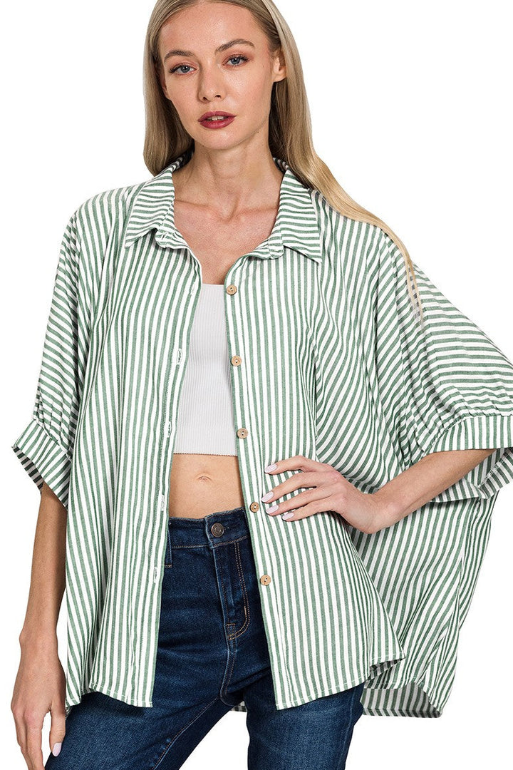 Zen Sunny Days Button Down Shirt (Hunter Green)