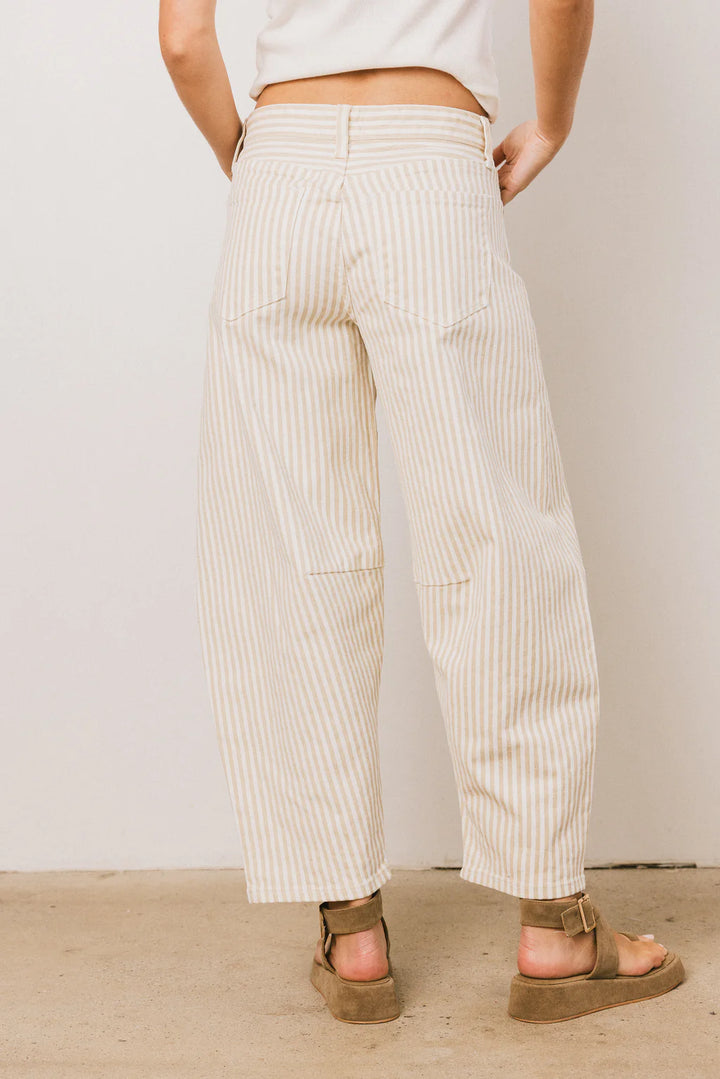 Kancan Pinstripe Barrel Jean