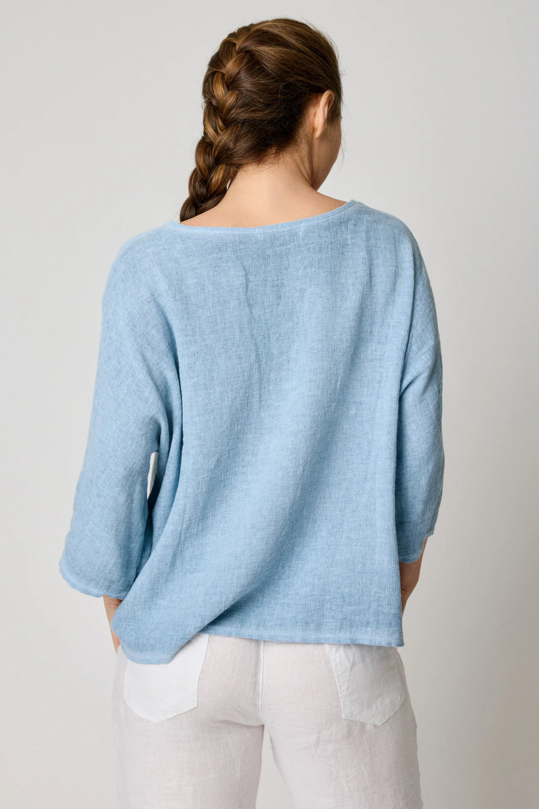 Meo Linen Boxy Pocket Tee (Denim)