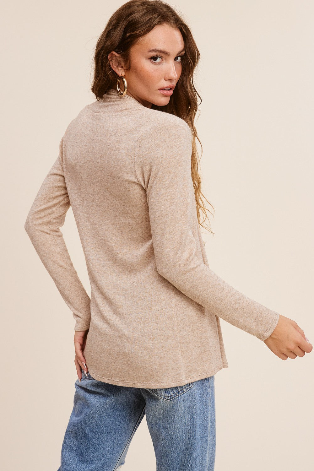 Jolie Easy Knit Cardigan (Taupe)