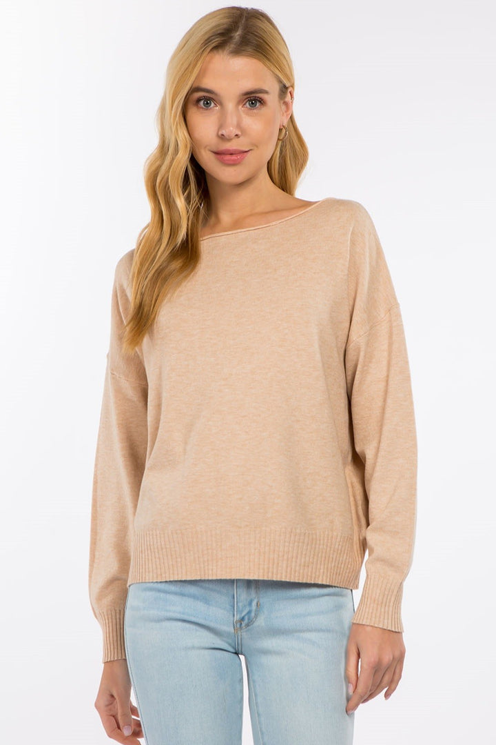 Dreamy Lounge Knit Sweater (Heather Taupe)