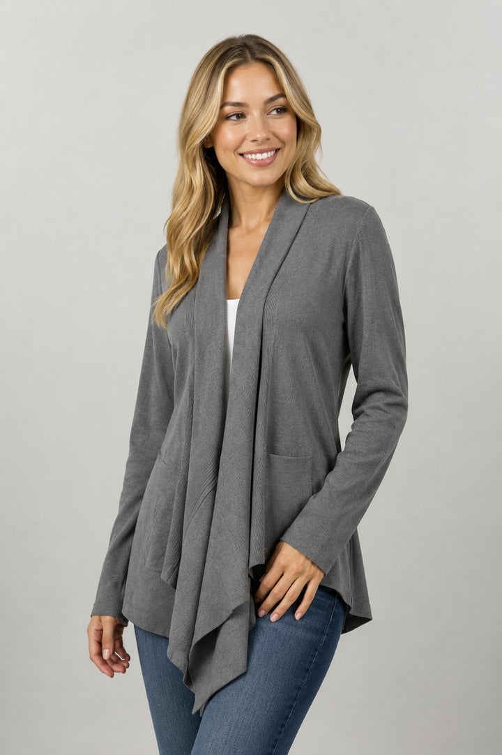 Dreamy Waterfall Cardigan (Heather Charcoal)
