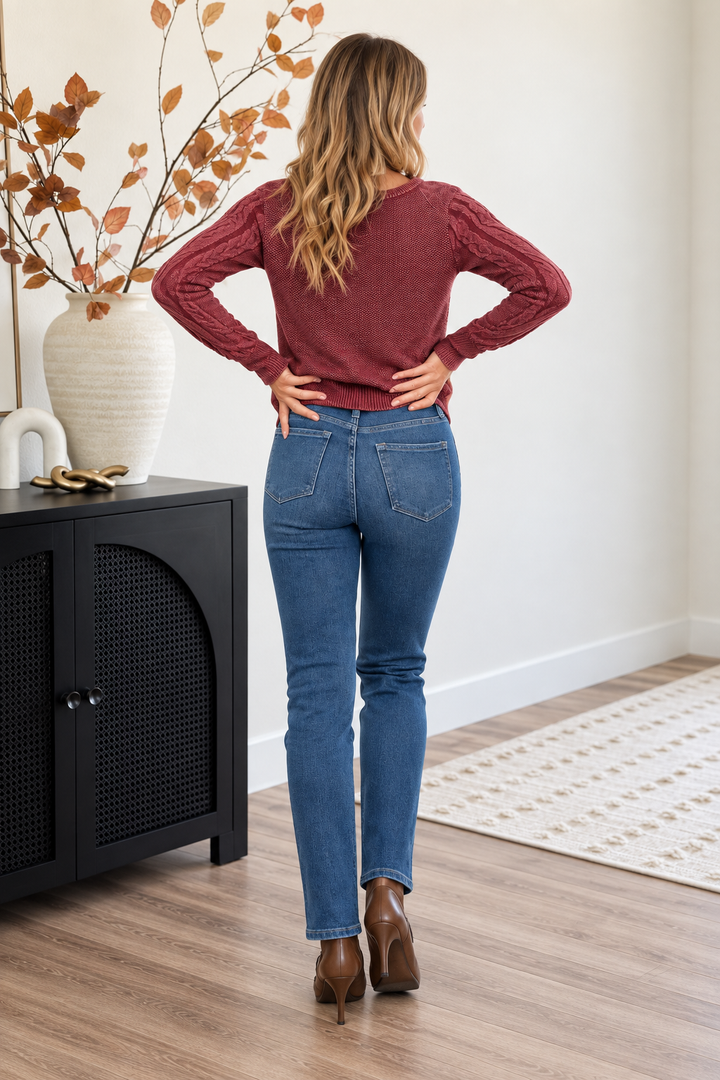 Kancan Adaline Slim Leg Jean (Dark Wash)