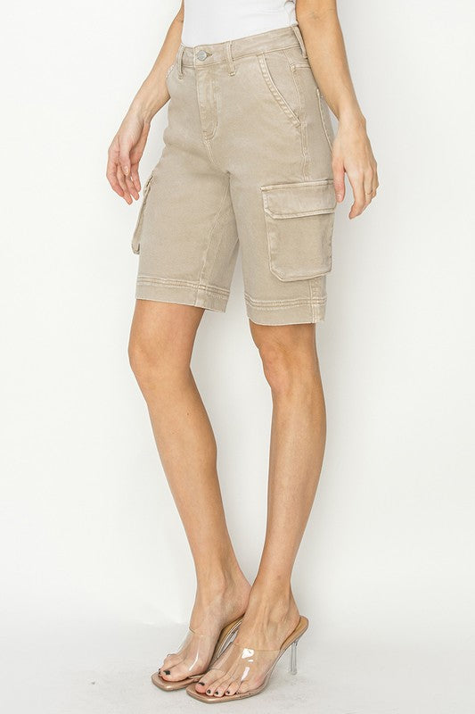 Risen High Rise Cargo Bermuda Shorts
