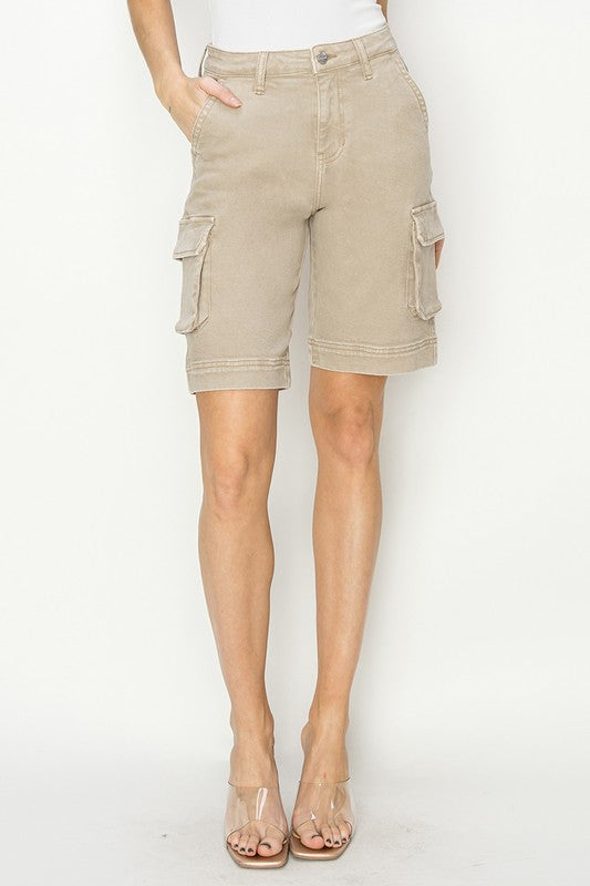 Risen High Rise Cargo Bermuda Shorts