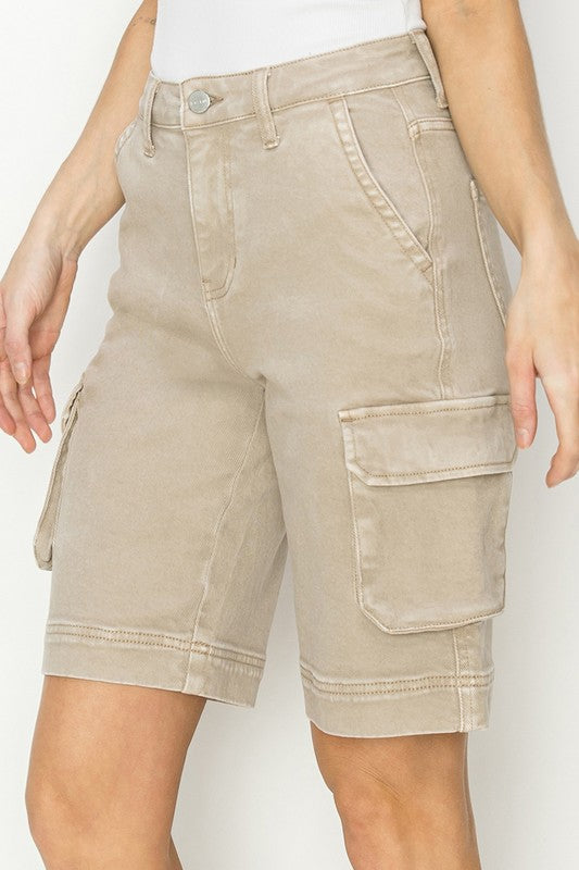 Risen High Rise Cargo Bermuda Shorts