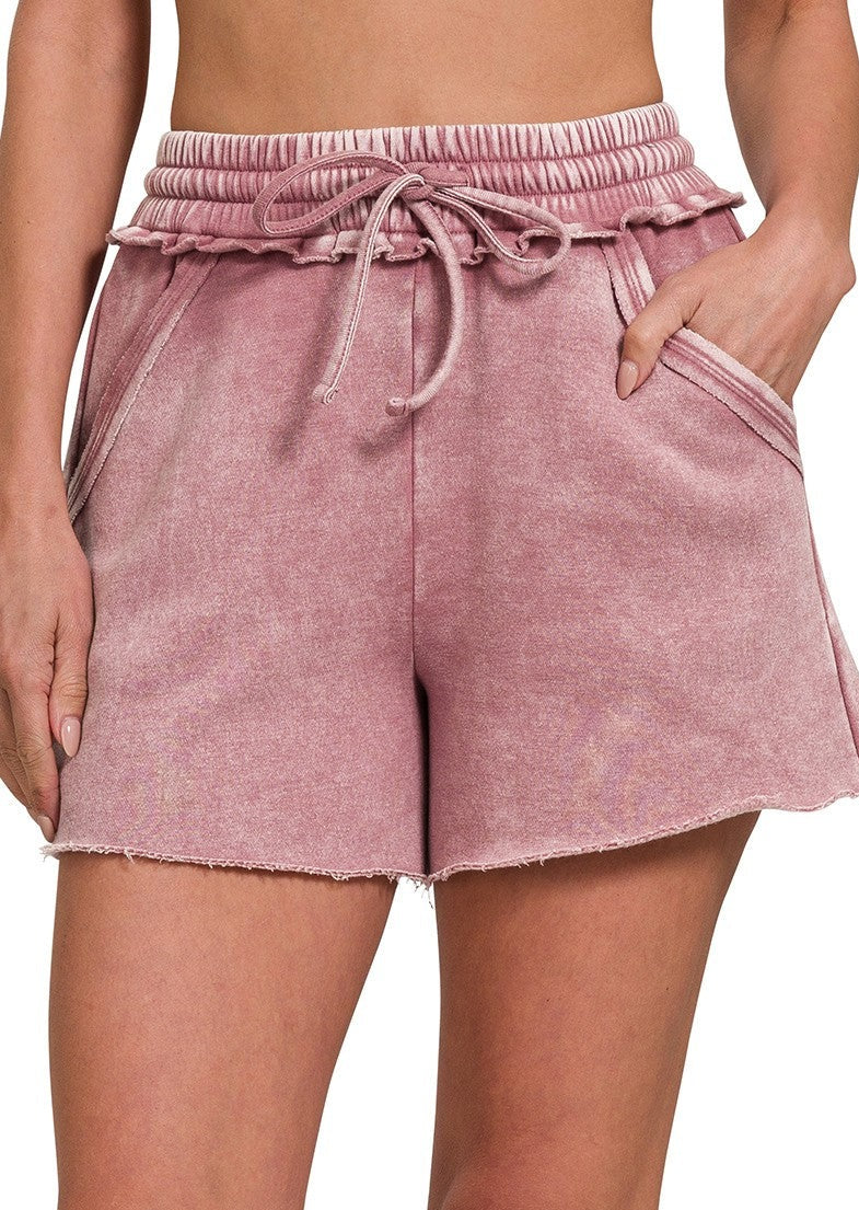 Zen Cotton Blend Sweat Shorts (Rose)