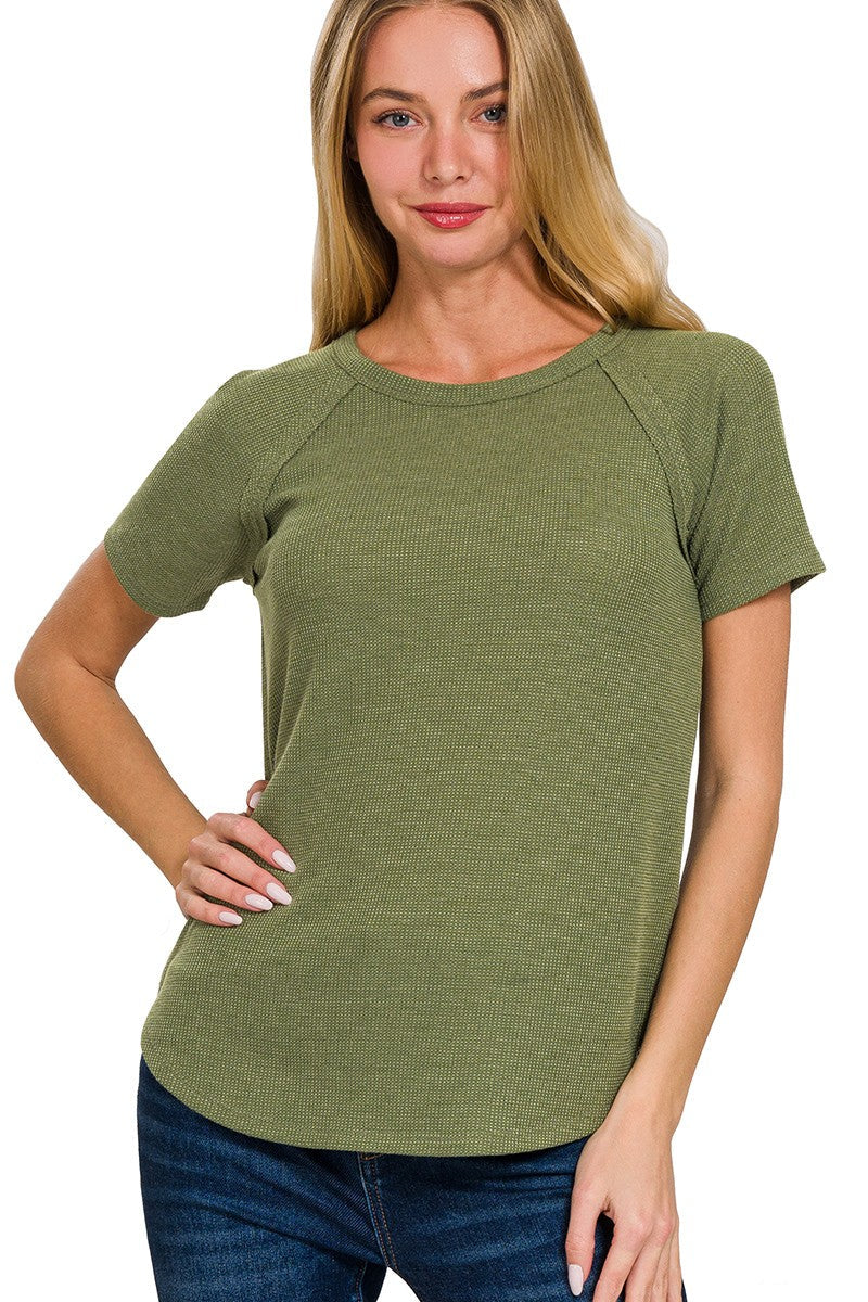 Zen Everyday Waffle Tee (Light Olive)
