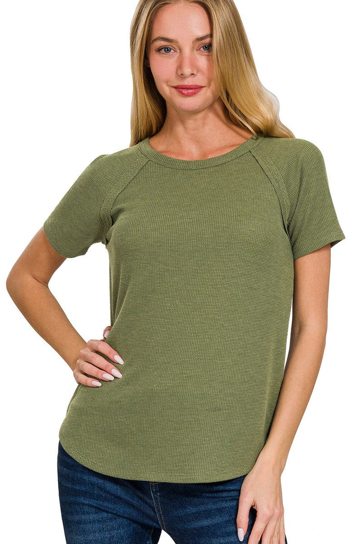 Zen Everyday Waffle Tee (Light Olive)