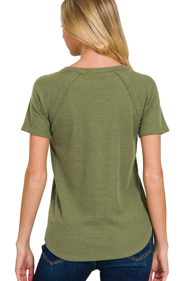 Zen Everyday Waffle Tee (Light Olive)