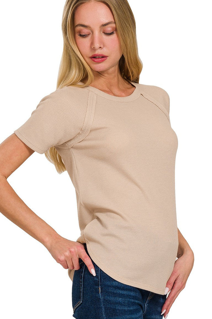 Zen Everyday Waffle Tee (Sand Beige)
