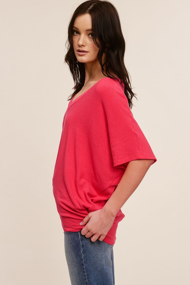 Jolie Slouchy Dolman Tee (Berry)