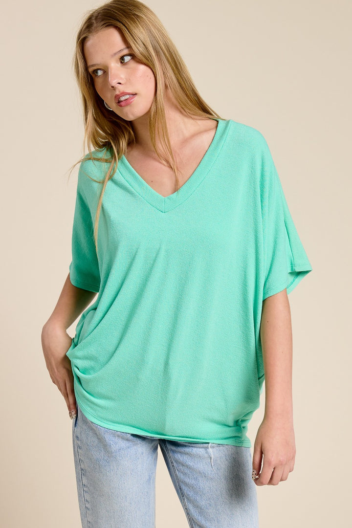 Jolie Slouchy Dolman Tee (Summer Green)