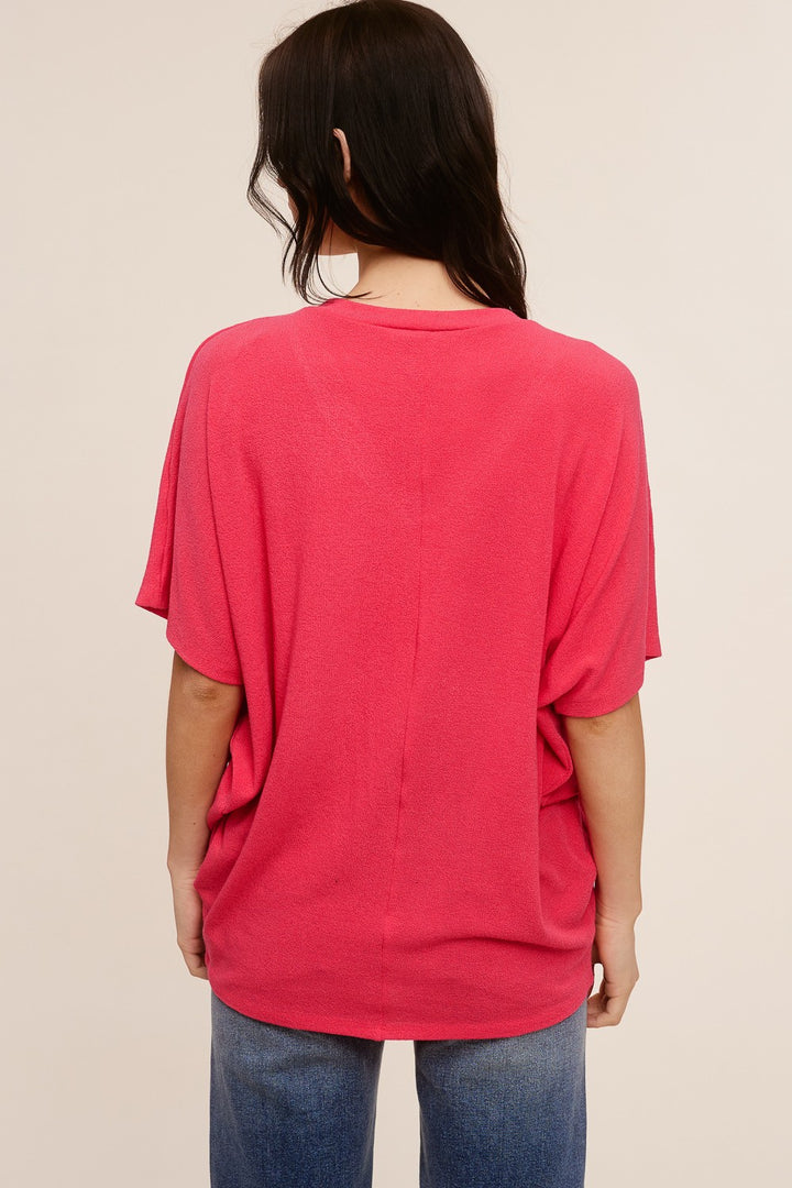Jolie Slouchy Dolman Tee (Berry)