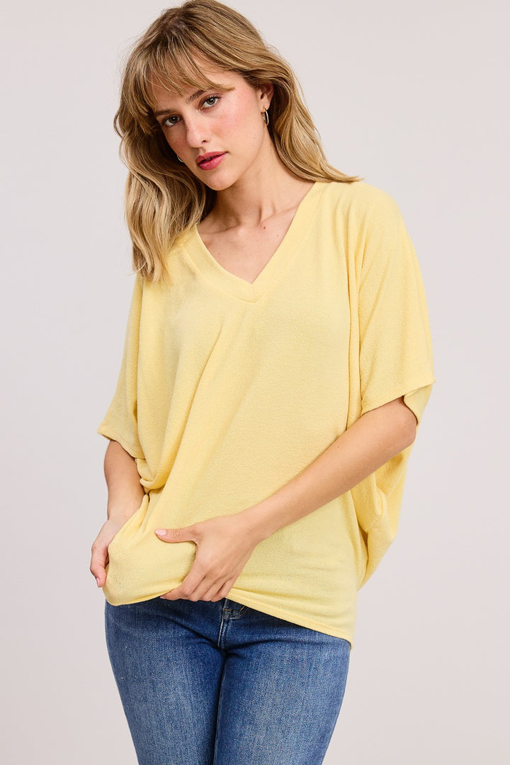 Jolie Slouchy Dolman Tee (Butter Yellow)