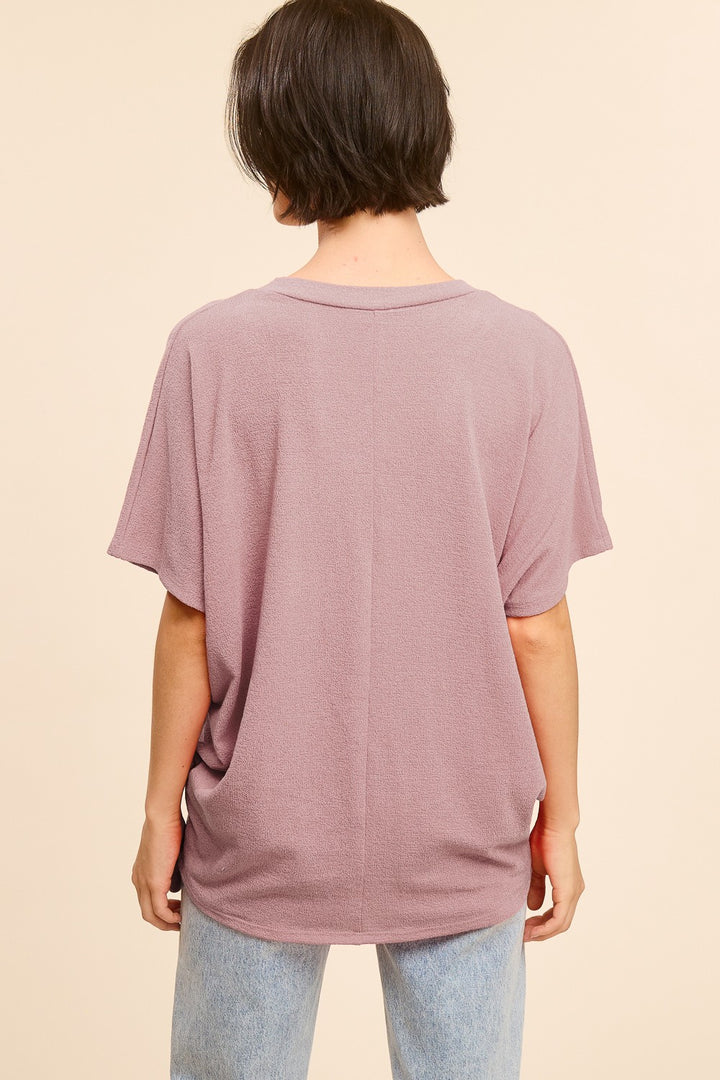 Jolie Slouchy Dolman Tee (Mauve)