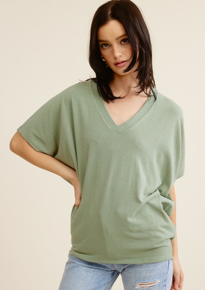 Jolie Slouchy Dolman Tee (Sage)