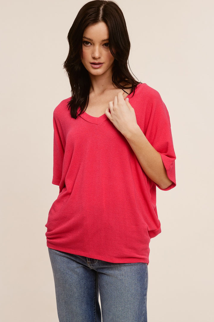 Jolie Slouchy Dolman Tee (Berry)