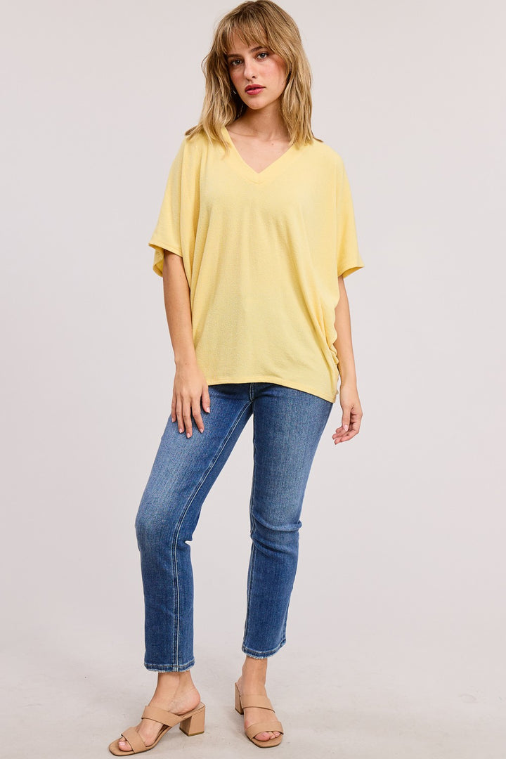 Jolie Slouchy Dolman Tee (Butter Yellow)