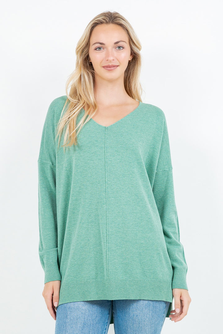 Comfy As Can Be Sweater (Heather Sage)