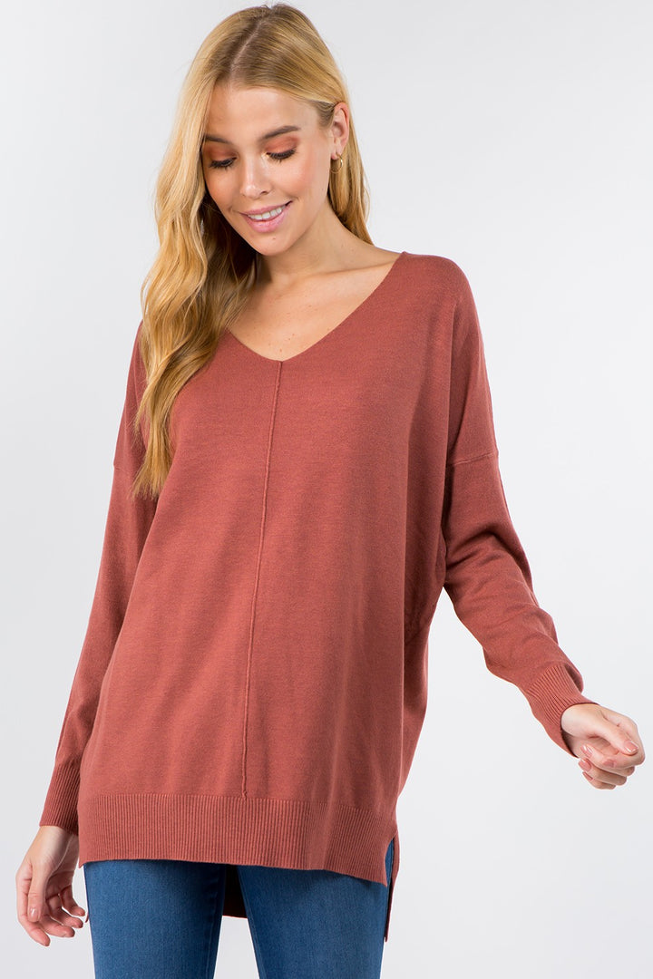 Comfy As Can Be Sweater (Marsala)